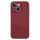 For iPhone 13 Pure Color Liquid Silicone Fine Pore Phone Case(Plum) - 1