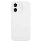 For iPhone 12 Pure Color Liquid Silicone Fine Pore Phone Case(White) - 1