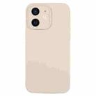 For iPhone 12 Pure Color Liquid Silicone Fine Pore Phone Case(Antique White) - 1