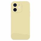 For iPhone 12 Pure Color Liquid Silicone Fine Pore Phone Case(Creamy Yellow) - 1