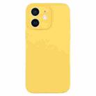 For iPhone 12 Pure Color Liquid Silicone Fine Pore Phone Case(Yellow) - 1