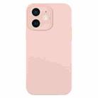 For iPhone 12 Pure Color Liquid Silicone Fine Pore Phone Case(Sand Pink) - 1