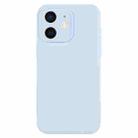 For iPhone 12 Pure Color Liquid Silicone Fine Pore Phone Case(Sky Blue) - 1