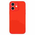 For iPhone 12 Pure Color Liquid Silicone Fine Pore Phone Case(Red) - 1
