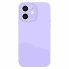 For iPhone 12 Pure Color Liquid Silicone Fine Pore Phone Case(Light Purple) - 1