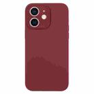 For iPhone 12 Pure Color Liquid Silicone Fine Pore Phone Case(Plum) - 1