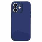For iPhone 12 Pure Color Liquid Silicone Fine Pore Phone Case(Royal Blue) - 1
