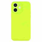 For iPhone 12 Pure Color Liquid Silicone Fine Pore Phone Case(Bright Green) - 1