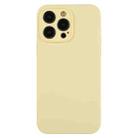 For iPhone 12 Pro Max Pure Color Liquid Silicone Fine Pore Phone Case(Creamy Yellow) - 1