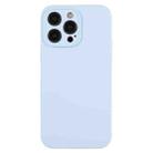 For iPhone 12 Pro Max Pure Color Liquid Silicone Fine Pore Phone Case(Sky Blue) - 1