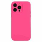 For iPhone 12 Pro Max Pure Color Liquid Silicone Fine Pore Phone Case(Fresh Pink) - 1