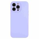 For iPhone 12 Pro Max Pure Color Liquid Silicone Fine Pore Phone Case(Light Purple) - 1