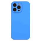 For iPhone 12 Pro Max Pure Color Liquid Silicone Fine Pore Phone Case(Lake Blue) - 1