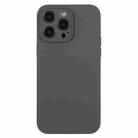 For iPhone 12 Pro Max Pure Color Liquid Silicone Fine Pore Phone Case(Charcoal Black) - 1