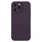 For iPhone 12 Pro Pure Color Liquid Silicone Fine Pore Phone Case(Berry Purple) - 1