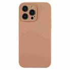 For iPhone 12 Pro Pure Color Liquid Silicone Fine Pore Phone Case(Light Brown) - 1