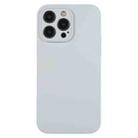 For iPhone 12 Pro Pure Color Liquid Silicone Fine Pore Phone Case(Grey Blue) - 1