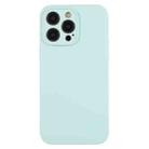 For iPhone 12 Pro Pure Color Liquid Silicone Fine Pore Phone Case(Turquoise) - 1