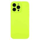 For iPhone 12 Pro Pure Color Liquid Silicone Fine Pore Phone Case(Bright Green) - 1