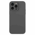 For iPhone 12 Pro Pure Color Liquid Silicone Fine Pore Phone Case(Charcoal Black) - 1