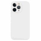 For iPhone 11 Pro Max Pure Color Liquid Silicone Fine Pore Phone Case(White) - 1