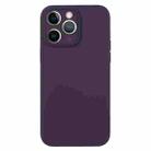 For iPhone 11 Pro Max Pure Color Liquid Silicone Fine Pore Phone Case(Berry Purple) - 1