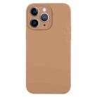 For iPhone 11 Pro Max Pure Color Liquid Silicone Fine Pore Phone Case(Light Brown) - 1