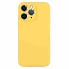 For iPhone 11 Pro Max Pure Color Liquid Silicone Fine Pore Phone Case(Yellow) - 1