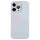 For iPhone 11 Pro Max Pure Color Liquid Silicone Fine Pore Phone Case(Grey Blue) - 1