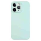 For iPhone 11 Pro Max Pure Color Liquid Silicone Fine Pore Phone Case(Turquoise) - 1