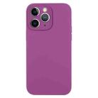 For iPhone 11 Pro Max Pure Color Liquid Silicone Fine Pore Phone Case(Grape Purple) - 1