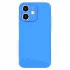 For iPhone 11 Pure Color Liquid Silicone Fine Pore Phone Case(Lake Blue) - 1