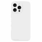 For iPhone 16 Pro Max Pure Color Liquid Silicone Fine Pore Phone Case(White) - 1