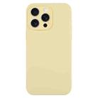 For iPhone 16 Pro Max Pure Color Liquid Silicone Fine Pore Phone Case(Creamy Yellow) - 1