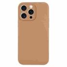 For iPhone 16 Pro Max Pure Color Liquid Silicone Fine Pore Phone Case(Light Brown) - 1