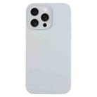 For iPhone 16 Pro Max Pure Color Liquid Silicone Fine Pore Phone Case(Grey Blue) - 1