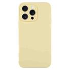 For iPhone 16 Pro Pure Color Liquid Silicone Fine Pore Phone Case(Creamy Yellow) - 1