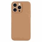 For iPhone 16 Pro Pure Color Liquid Silicone Fine Pore Phone Case(Light Brown) - 1