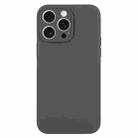 For iPhone 16 Pro Pure Color Liquid Silicone Fine Pore Phone Case(Charcoal Black) - 1