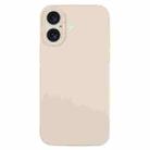 For iPhone 16 Plus Pure Color Liquid Silicone Fine Pore Phone Case(Antique White) - 1