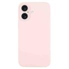 For iPhone 16 Plus Pure Color Liquid Silicone Fine Pore Phone Case(Grey Pink) - 1