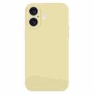 For iPhone 16 Plus Pure Color Liquid Silicone Fine Pore Phone Case(Creamy Yellow) - 1