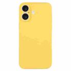 For iPhone 16 Plus Pure Color Liquid Silicone Fine Pore Phone Case(Yellow) - 1