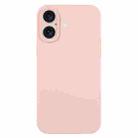 For iPhone 16 Plus Pure Color Liquid Silicone Fine Pore Phone Case(Sand Pink) - 1