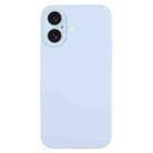 For iPhone 16 Plus Pure Color Liquid Silicone Fine Pore Phone Case(Sky Blue) - 1