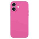 For iPhone 16 Plus Pure Color Liquid Silicone Fine Pore Phone Case(Pitaya) - 1