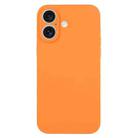 For iPhone 16 Plus Pure Color Liquid Silicone Fine Pore Phone Case(Orange) - 1