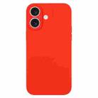 For iPhone 16 Plus Pure Color Liquid Silicone Fine Pore Phone Case(Red) - 1