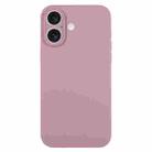 For iPhone 16 Plus Pure Color Liquid Silicone Fine Pore Phone Case(Black Currant) - 1