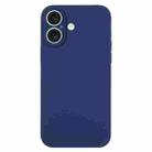 For iPhone 16 Plus Pure Color Liquid Silicone Fine Pore Phone Case(Royal Blue) - 1